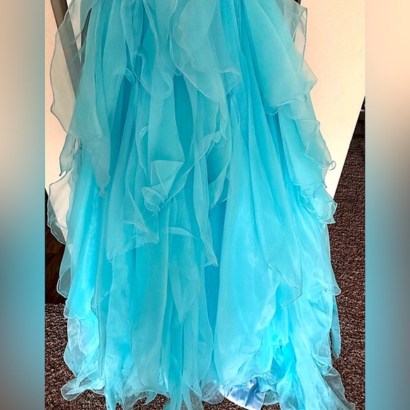 Bright Sky Blue Pageant Dress - Picture 4 of 7